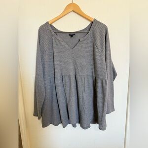 TORRID GREY V-NECK TOP